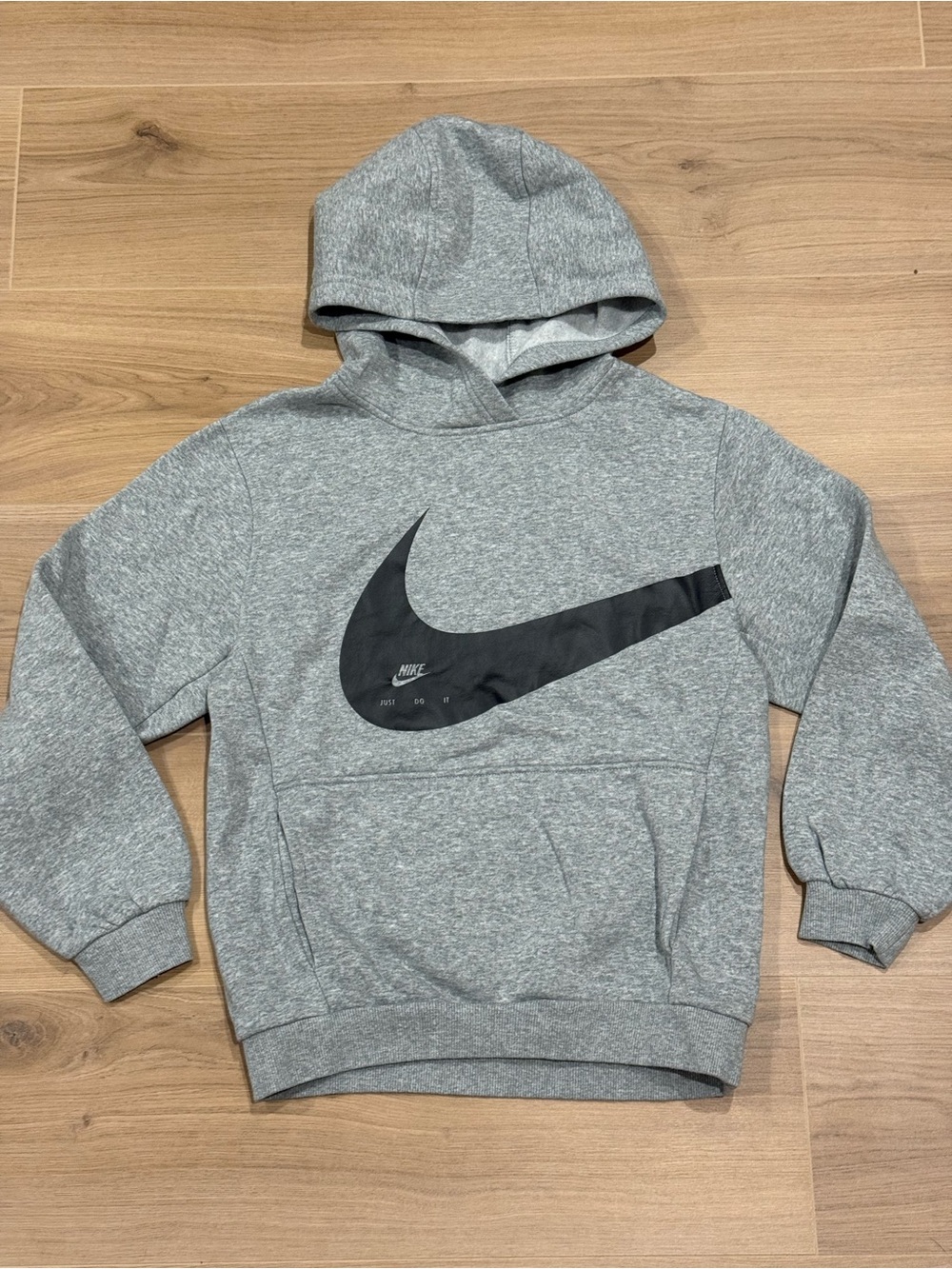 Nike Just Do It Hoodie Gray & Black Size Large